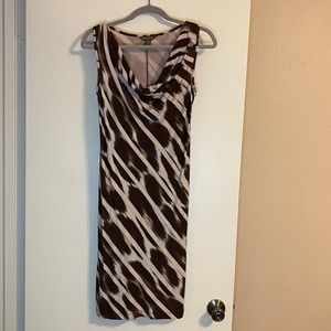 Tommy Bahama Sleeveless Dress Brown Stripe Size Medium